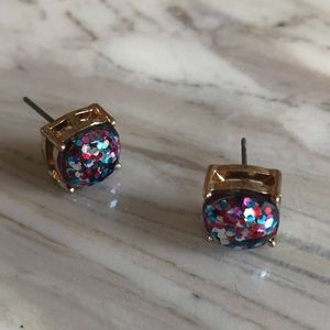 Betsey Johnson Rainbow Glitter Studs